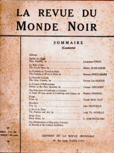 Sommaire du numéro 1 de la RMN - 1931